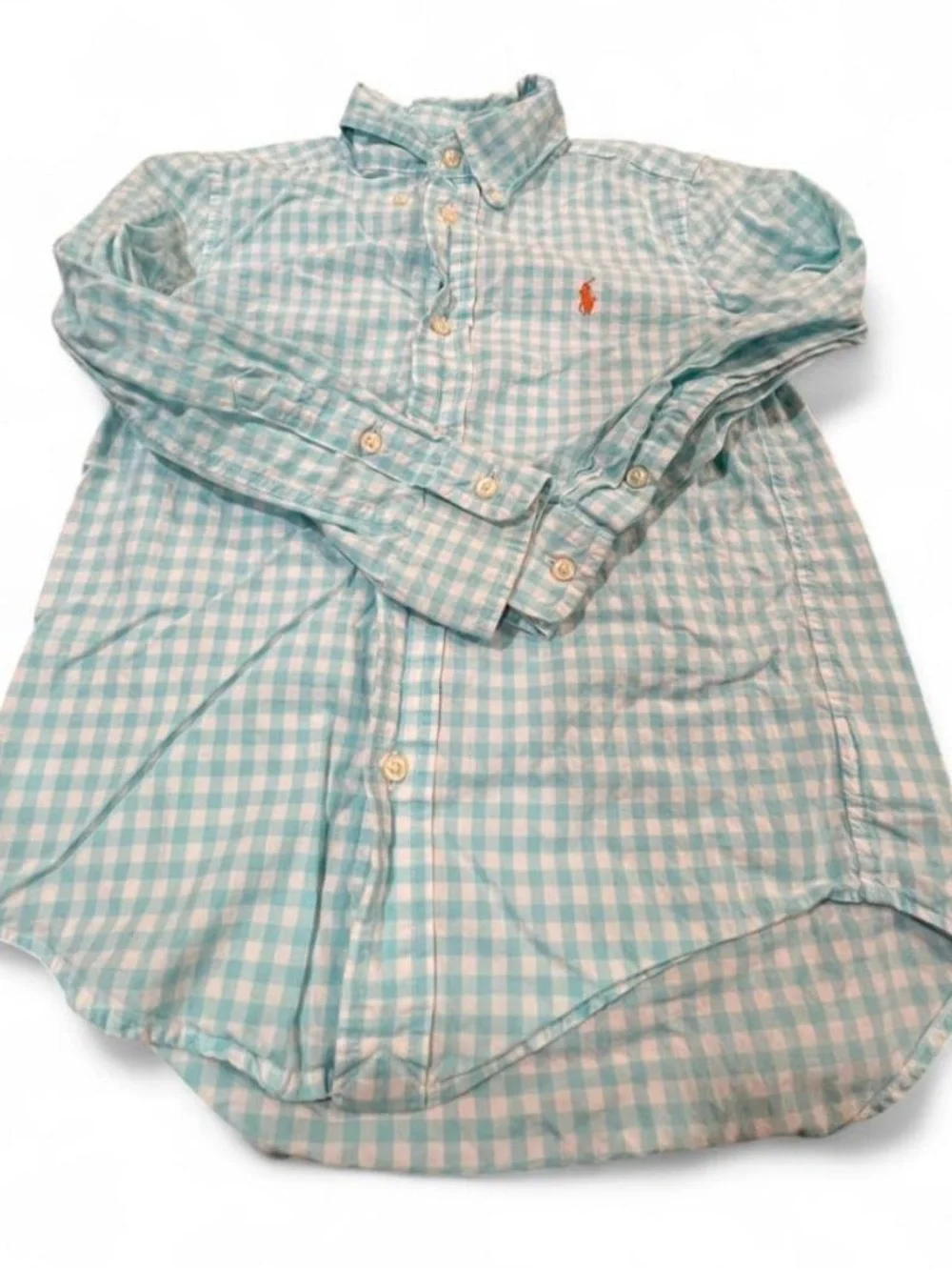 Ralph Lauren Boys' Light Blue Gingham Button-Down Shirt